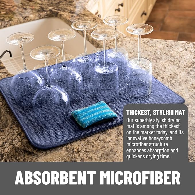 Bellemain XXL Dish Mat Microfiber Dish Drying Mat, Super absorbent - Image 2