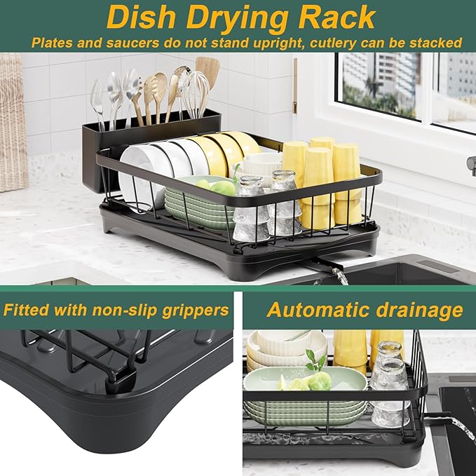 LIYI Dish Drying Rack, Adjustable Spout Design, Kitchen Dish Racks, Made of - Image 2