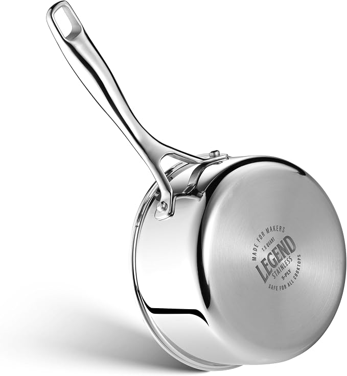 LEGEND COOKWARE 5-Ply Stainless Steel 1.5-Quart Sauce Pan - Image 7