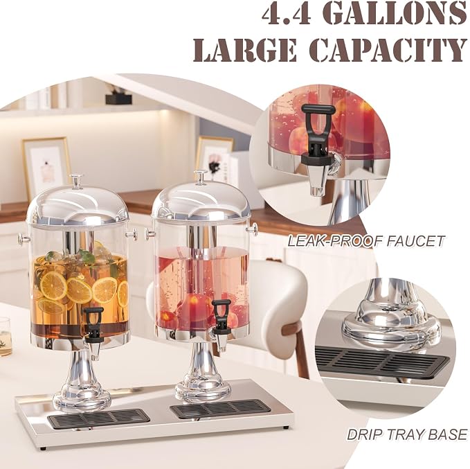 Beverage Dispensers, 4.4 Gallon/16-L Commercial Beverage Dispenser Cold Drink - Image 3