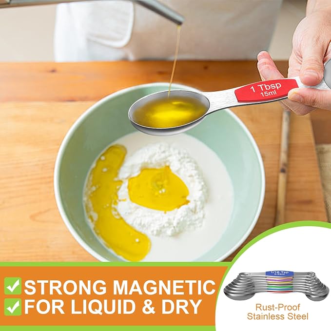 Wildone 14 Piece Stainless Steel measuring spoons Set, Including 8 Double Sided - Image 3