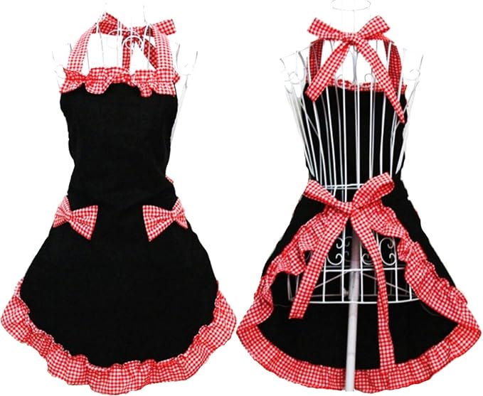 Hyzrz Cute Ladies Girls Retro Apron Dress Kitchen Cooking Vintage Aprons by Hyzrz