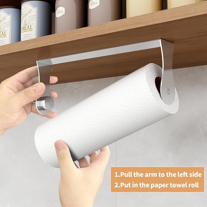 Paper Towel Holder Under Cabinet, Wall Mount Paper Towel Holder - Image 3