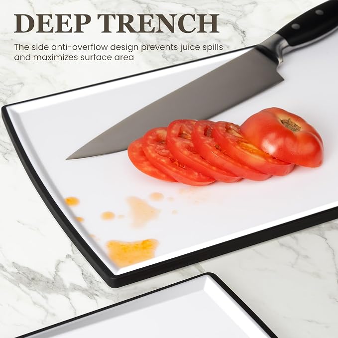 Non Slip Cutting Board, Kikcoin Extra Large Plastic Cutting Boards - Image 3