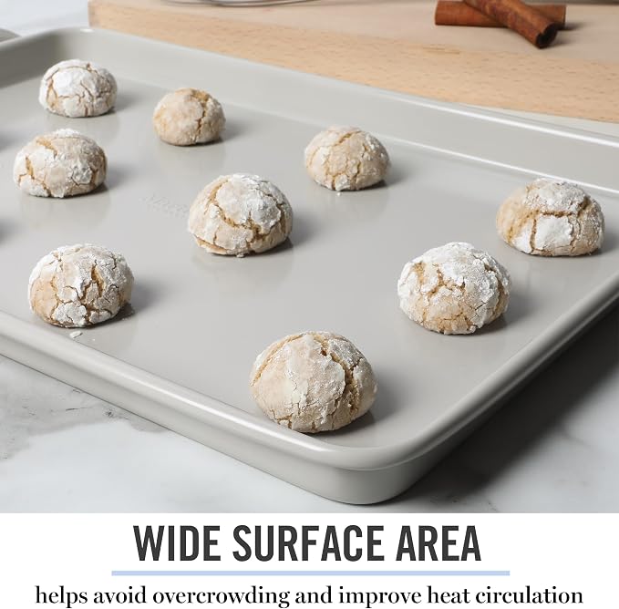 Martha Stewart Gallen 15 x 10 Inch Nonstick Carbon Steel Cookie Sheet – Cool - Image 7
