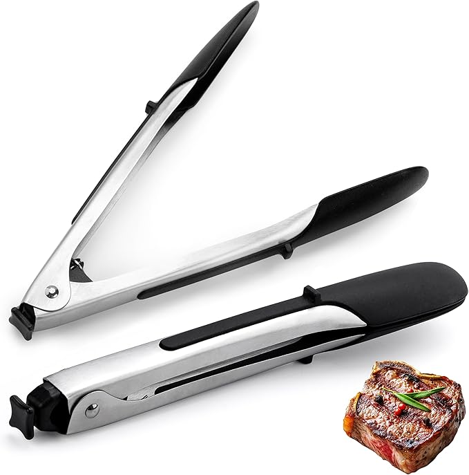 600ºF Heat Resistant Kitchen Tongs, 9.57 inch Tongs by CUISITOOL