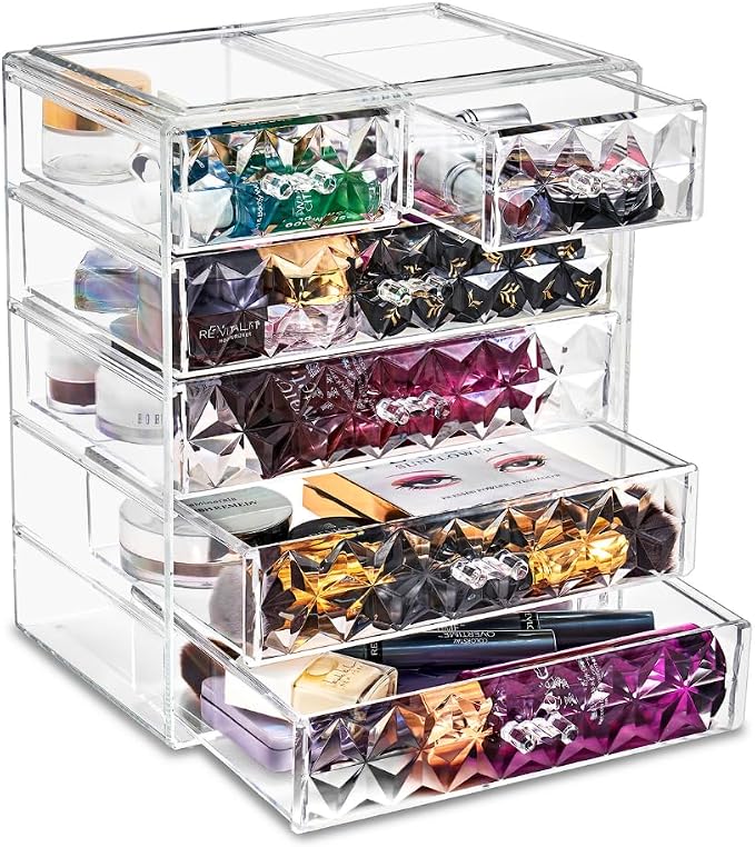 Sorbus Acrylic Makeup Organizer Set, 6-Drawer Vanity & Countertop Cosmetic - Image 8