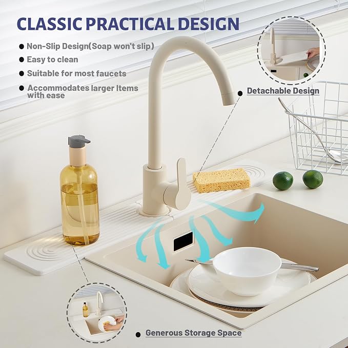 Stone Faucet Mat for Kitchen Sink, Faucet Mat Fast Drying Diatomite, Sink - Image 4