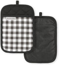 KITCHENAID Gingham Pot Holder 2-Pack Set, Matte Black by KitchenAid