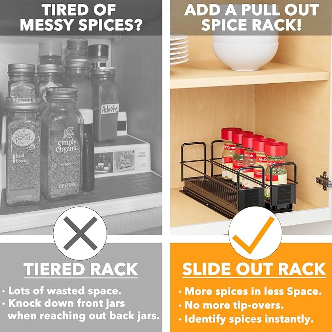 SpaceAid Pull Out Spice Rack Organizer - Image 4