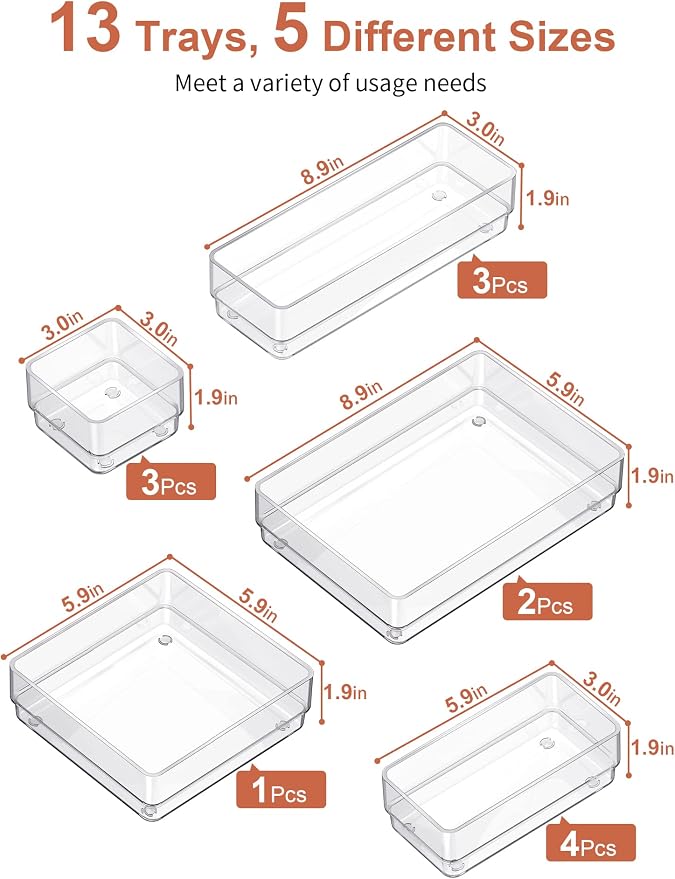 SMARTAKE 13-Piece Drawer Organizer - Image 2
