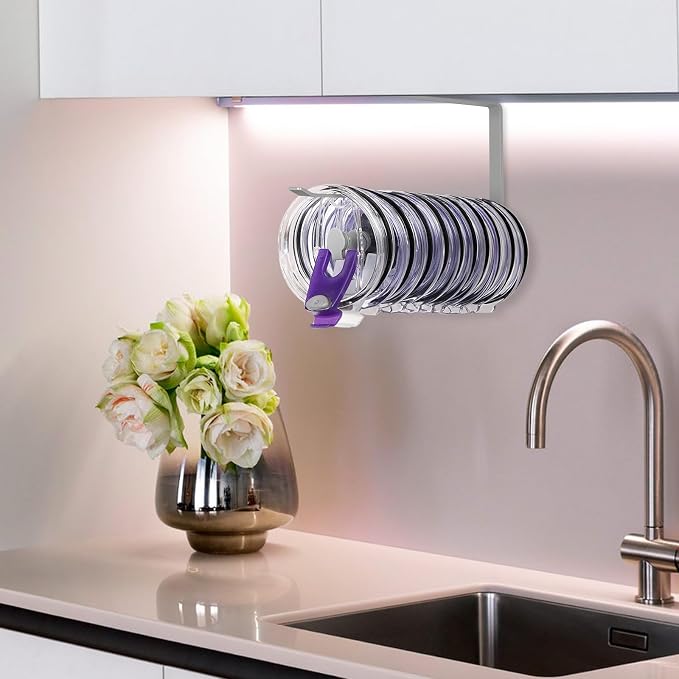 Tumbler Lid Organizer, Horizontal Tumbler Lid Storage Hook Up to 10 Lids - Image 9