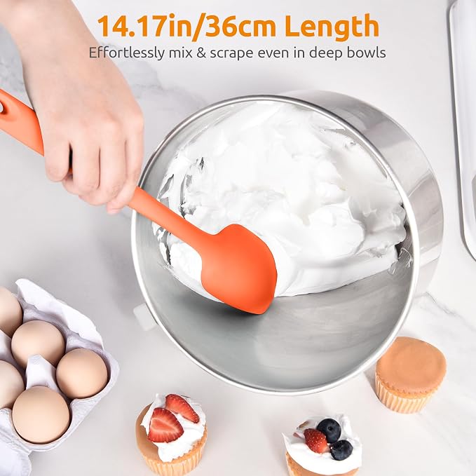 U-Taste Extra-Long 600ºF Heat Resistant Spatula Spoon: 14" Silicone Spoonula - Image 5
