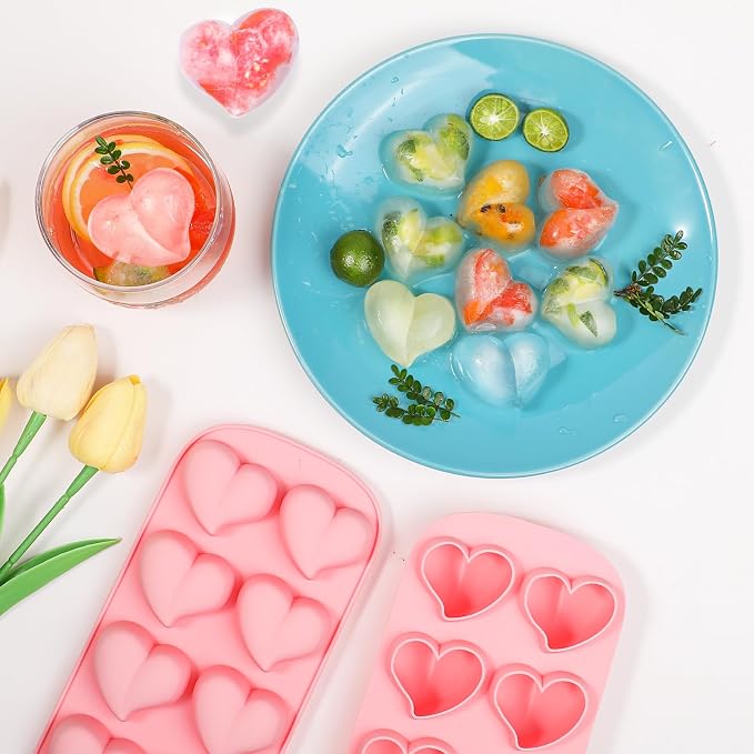 Webake Heart Shpaed Ice Cube Trays, 8-Cavity Heart Silicone Molds - Image 5
