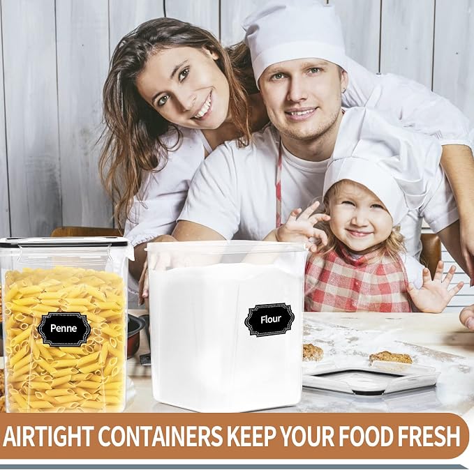 PRAKI Large Airtight Food Storage Containers 5.2L / 195oz, Baking Supplies - Image 6