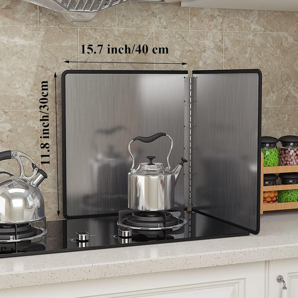 Splatter Guard for Stove 2 Pack 2-Sided Foldable Stainless Steel Oil