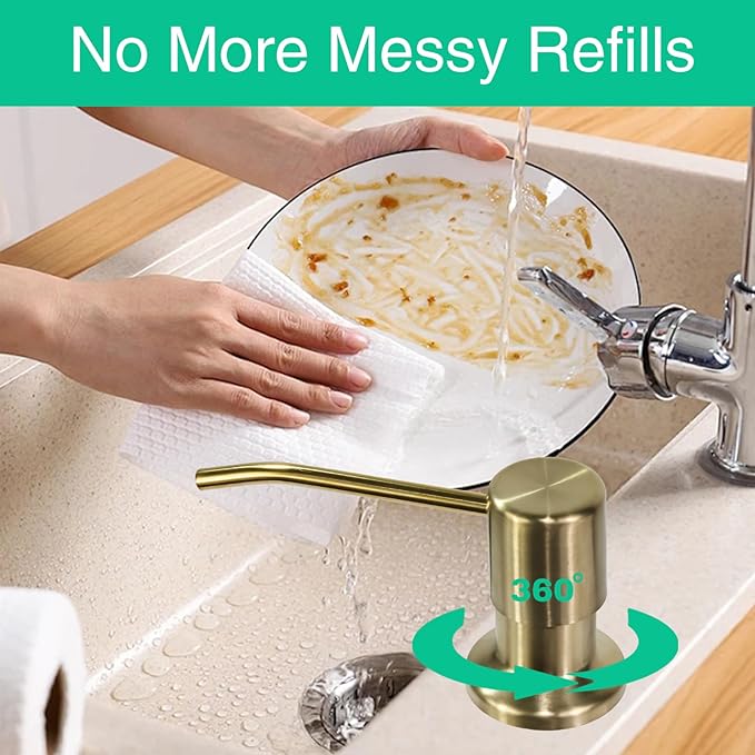 Soap Dispenser for Kitchen Sink, Built in Sink Soap Dispenser, Countertop Soap - Image 4