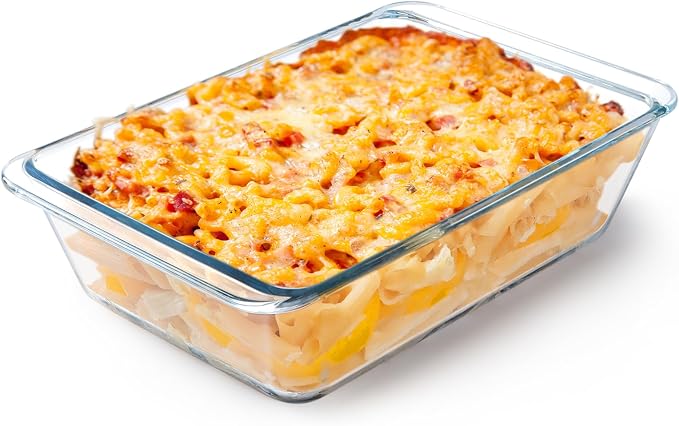 NUTRIUPS 2.4QT Rectangular Deep Glass Baking Dish, Glass Baking Pan by NUTRIUPS