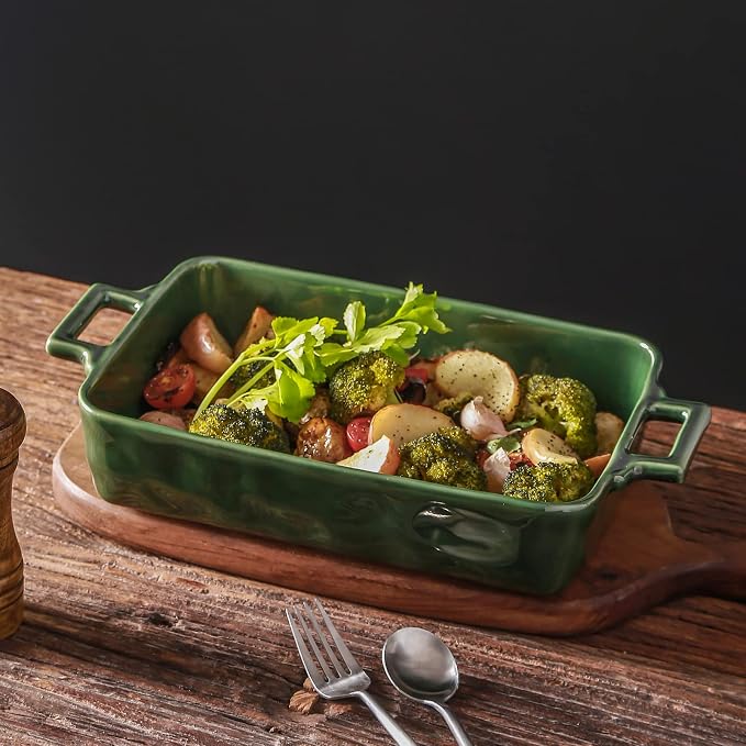 VICRAYS Ceramic Bakeware Set, Porcelain Rectangular Baking Dish, Baking Pan - Image 4