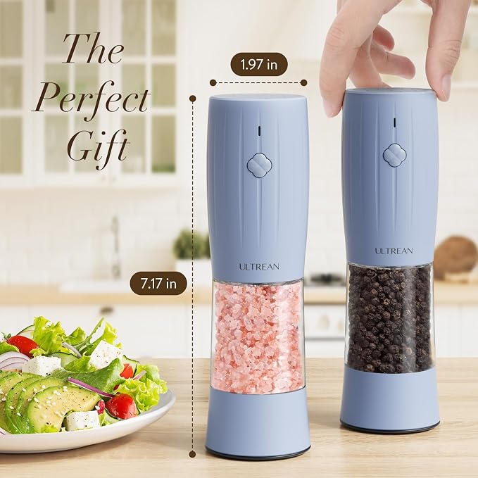 Ultrean Electric Salt and Pepper Grinder Set, USB-C Rechargeable, Salt and - Image 7