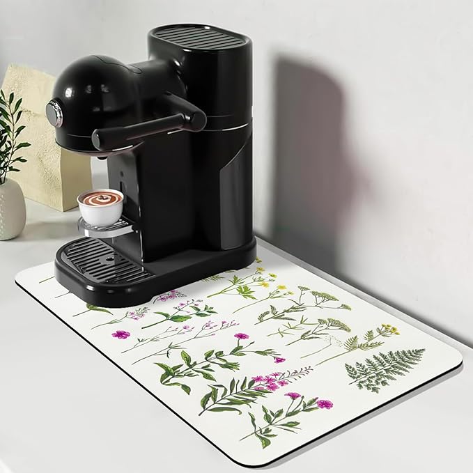 Bloss Kitchen Mat, Coffee Mat 12"x19", Coffee Bar/Maker Mat, Kitchen Counter by Bloss