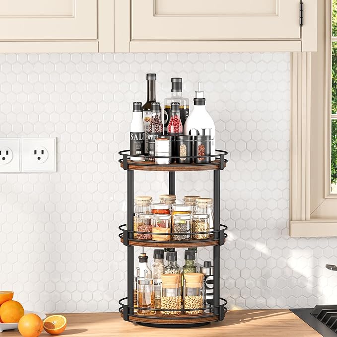 Snughome Lazy Susan Organizer, 3 Tier Rotating Spice Rack, Turntable Lazy Susan - Image 7