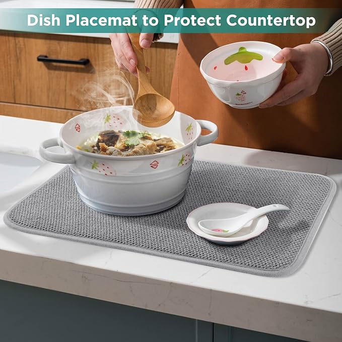 GeeRic Microfiber Dish Drying Mat, Super Absorbent Kitchen Dish Drying Pad - Image 7