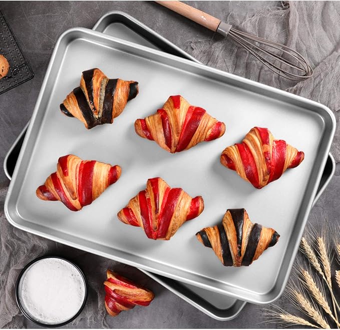 Baking Sheet Set of 2, Wildone Stainless Steel Baking Tray Cookie Pan, Size 20 - Image 6