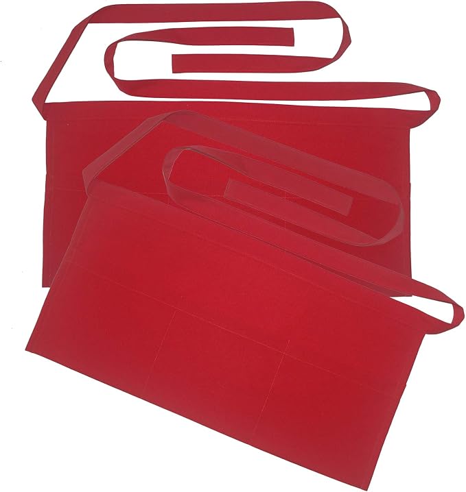 Resist water 3 big Pockets Waist Server Apron Kitchen Restaurant Unisex Half by SEW+UR+LIFE