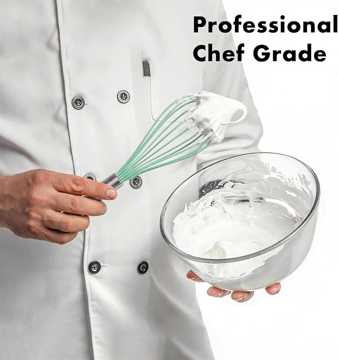 OYV 10-Inch Teal Silicone Whisk, Heat Resistant 480°F Kitchen Whisk - Image 9