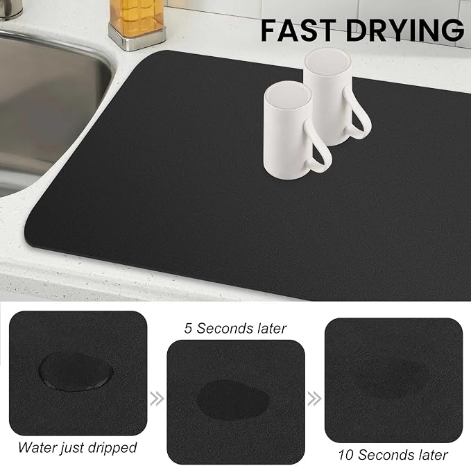 WISELIFE Dish Drying Mat Super Absorbent Drying Mat Large Dish Drying Mats - Image 4