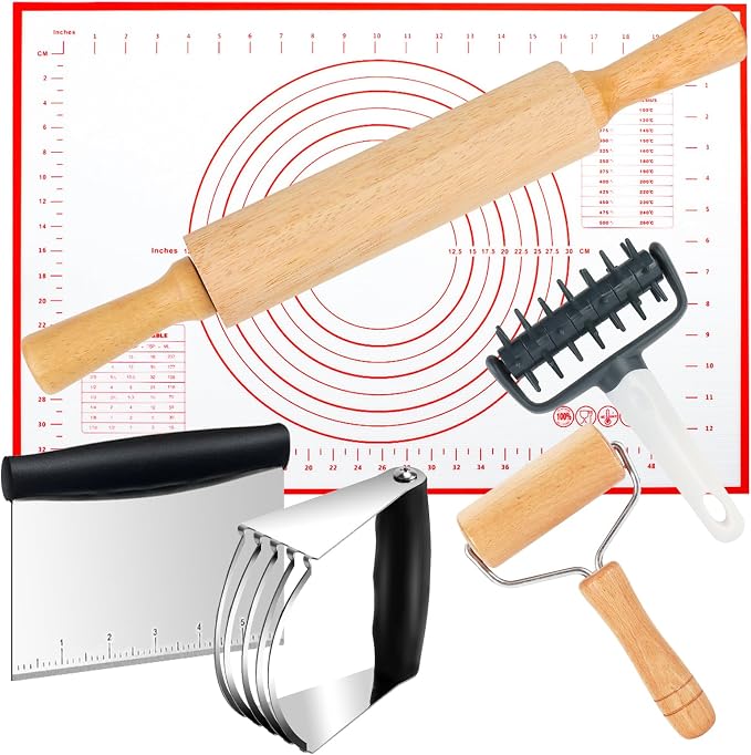 Wooden Rolling Pins for Baking, Small Dough Roller by ATPWONZ