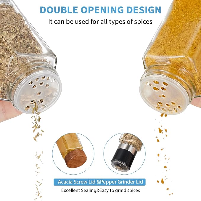 Yangbaga 34Pcs Glass Spice Jars - Image 4