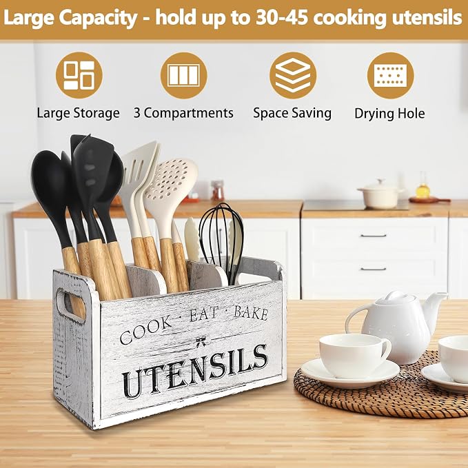 Farmhouse Kitchen Utensil Holder - Image 2
