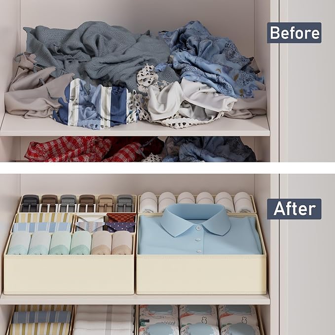 DIMJ Drawer Organizer Clothes, 20 Pack Dresser Organizer, Foldable Closet - Image 6
