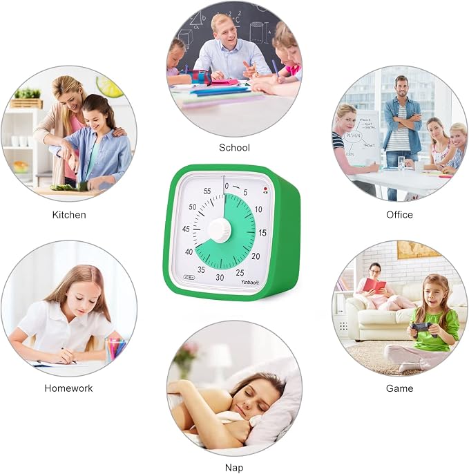Yunbaoit Visual Timer with Protective Case, 60 Minute Silent Countdown Timer - Image 4