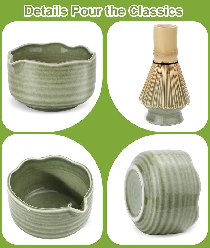 JBER Matcha Whisk Set, Ceramic Matcha Set Includes Matcha Bowl, Matcha Whisk - Image 6