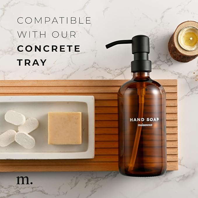 MaisoNovo Soap Dispenser 2-Piece Set | 16.9oz Amber Bottles - Image 8