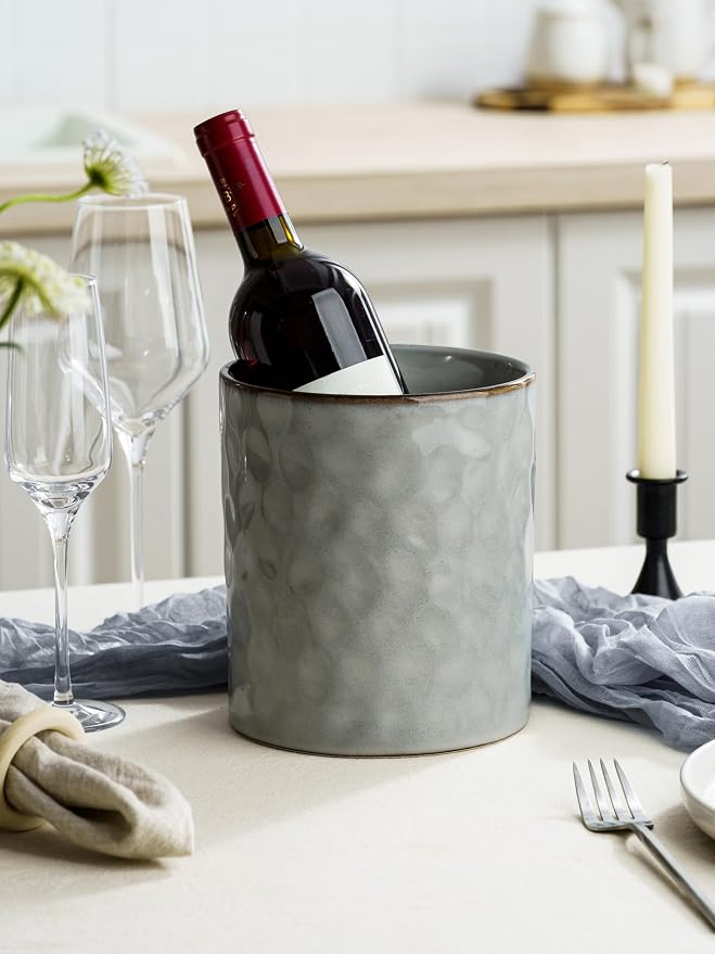 famiware Ocean Utensil Holder, 7.2"+5.8" Ceramic Kitchen Utensil Holder - Image 6