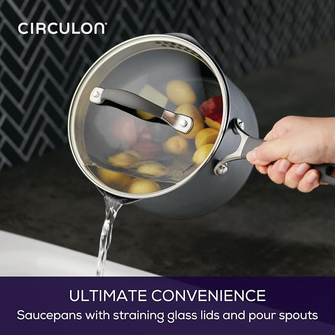 Circulon A1 Series w/ ScratchDefense Nonstick Induction Straining Sauce Pan - Image 7