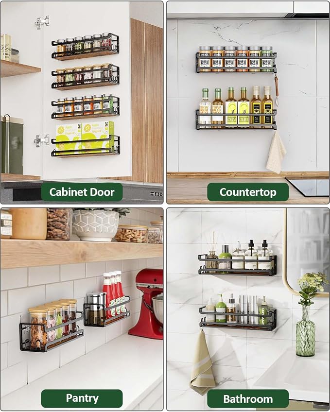Doakhirmit 4 Pack Wall Mount Spice Rack - Image 8