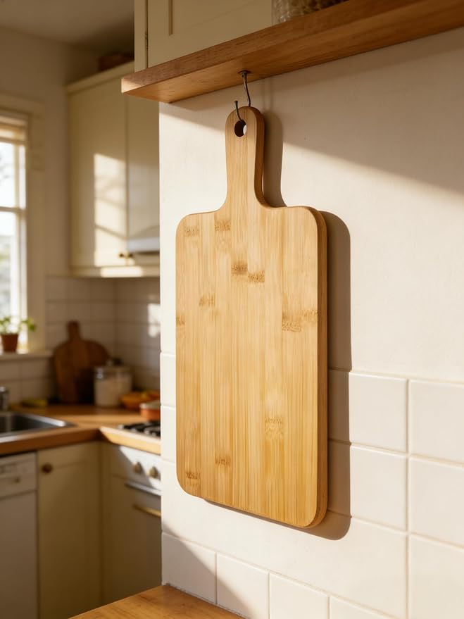 ZeQi Bamboo Cutting Board with Handle, Wooden Cutting Boards, Chopping Board - Image 7