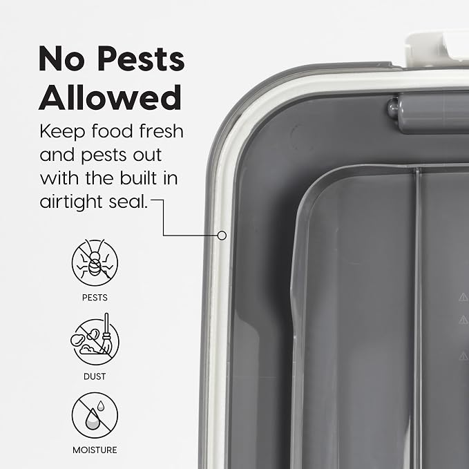 IRIS USA Dog Food Storage Container 54 lbs, Airtight Lid, 2-Cup Scoop, Double - Image 6