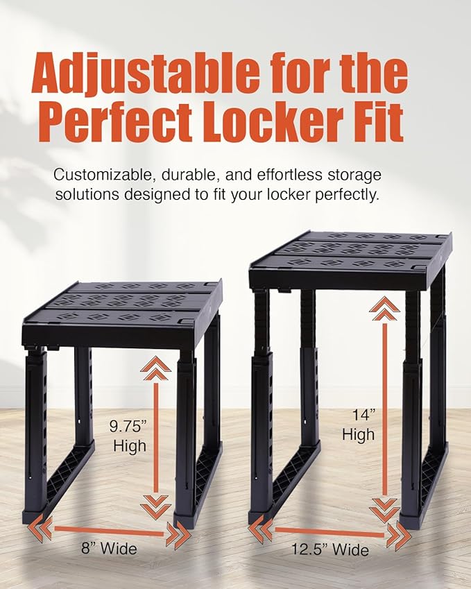 Piffny Locker Organizer Shelf， Adjustable Width and Height, Ideal Locker Shelf - Image 2