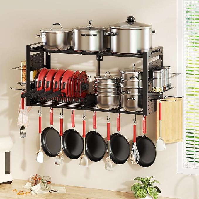 31 Inch Pot Rack Wall Mounted，3 in 1 Pots and Pans Organizer - Image 3