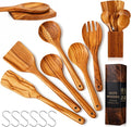 Qinyoung 10 Pack Olive Wood Cooking Utensils Olive Wood Kitchen Utensils Mixing by Qinyoung