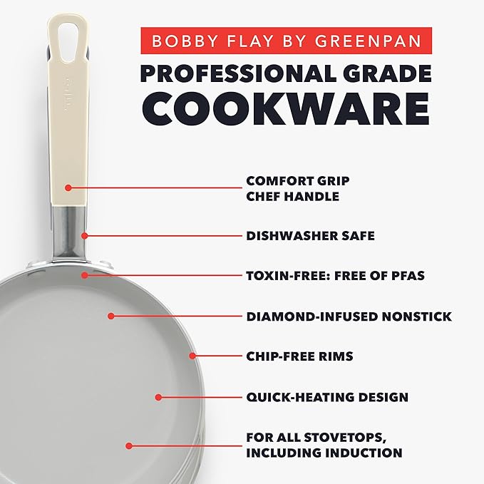 GreenPan x Bobby Flay 8" Nonstick Frying Pan Skillet, PFAS-Free Diamond Ceramic - Image 5