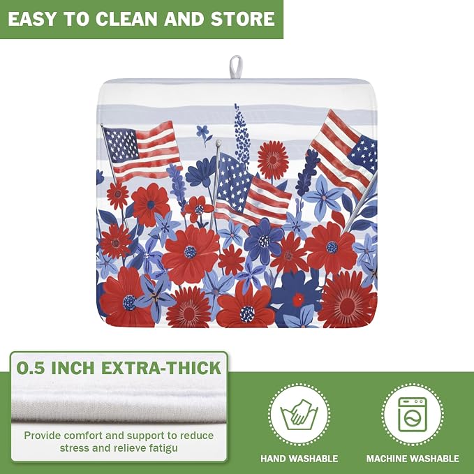 Patriotic Floral Dish Drying Mat - Image 5