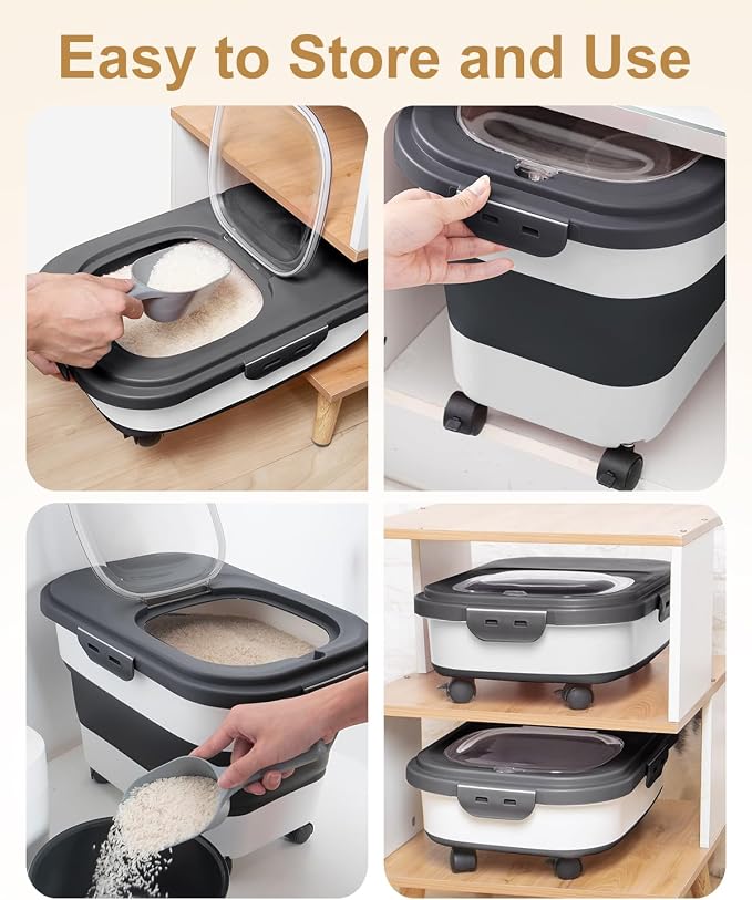 20-30 Lbs Rice Storage Container, Collapsible Food Storage Containers - Image 4