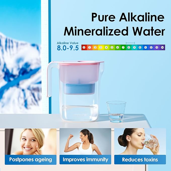 Waterdrop PT-05P-A Alkaline Water Filter Pitcher, Mineralized Alkaline Water - Image 2